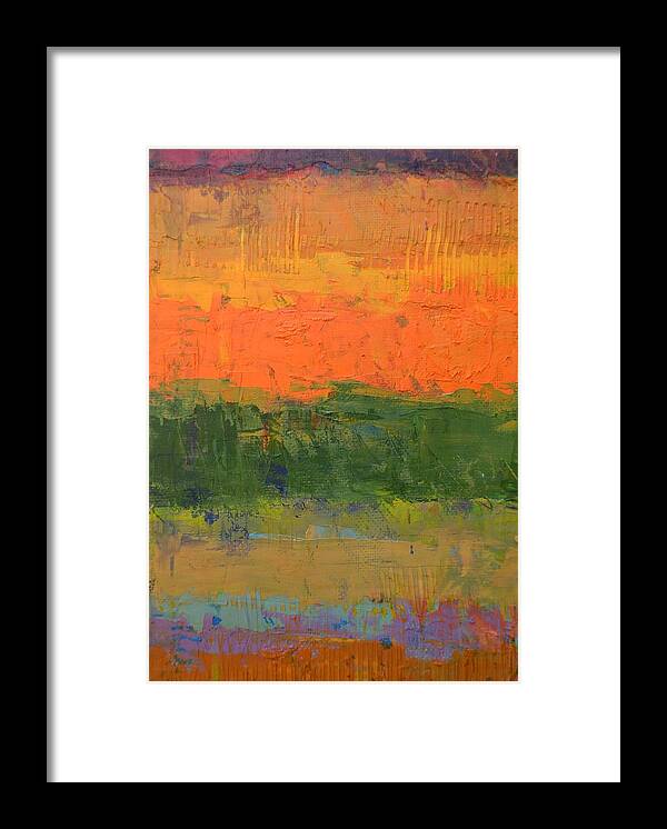 Abstract Framed Print featuring the painting Color Collage Four by Michelle Calkins