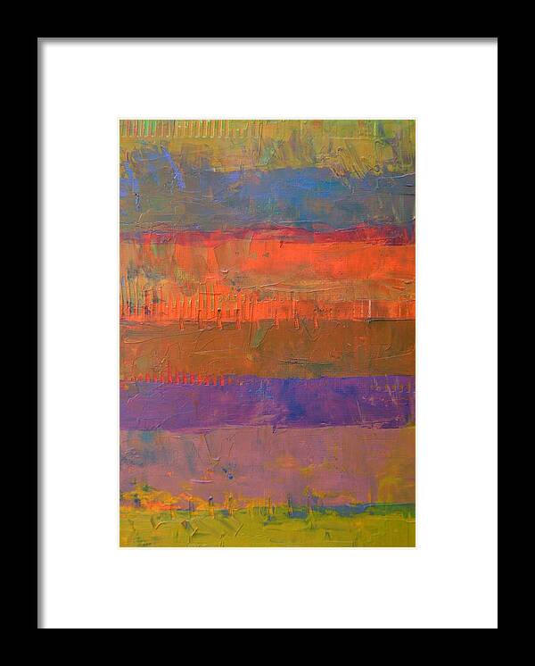 Abstract Framed Print featuring the painting Color Collage Two by Michelle Calkins