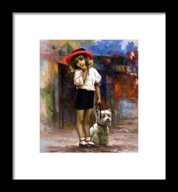 Yoochoongyeul Framed Print featuring the painting Color of Melody - walk by Yoo Choong Yeul