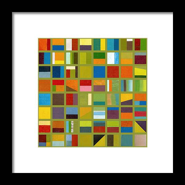 Abstract Framed Print featuring the painting Color Study Collage 64 by Michelle Calkins