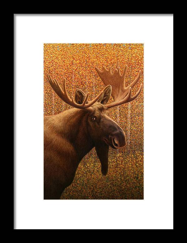 Moose Framed Print featuring the painting Colorado Moose by James W Johnson