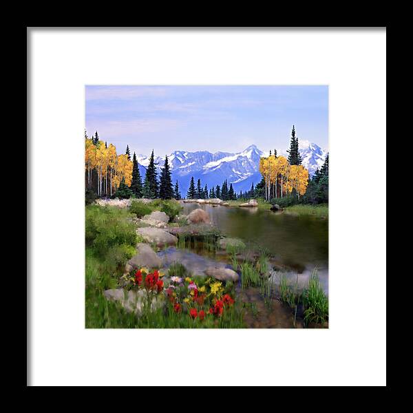 Colorado Mountains Framed Print featuring the mixed media The Colorado Mountains by Colleen Taylor