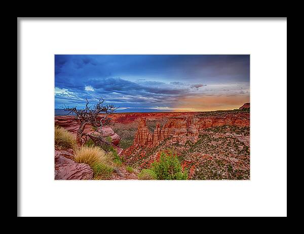 Monument Framed Print featuring the photograph Colorado National Monument Evening Storms by James BO Insogna