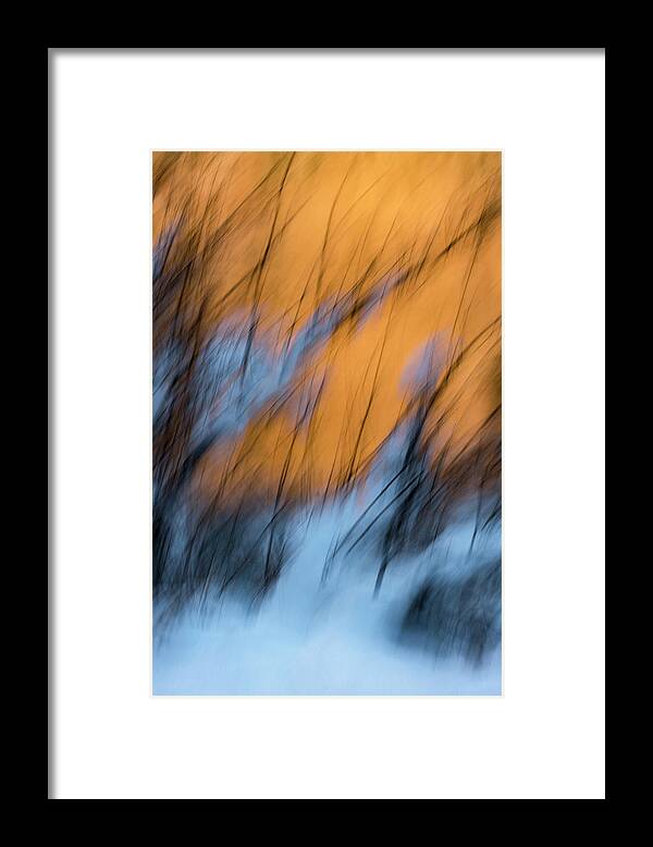 Abstract Framed Print featuring the photograph Colorado River Snow Banks by Deborah Hughes