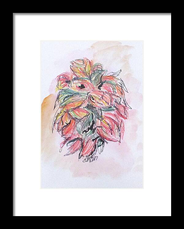 Pencil Framed Print featuring the drawing Colored Pencil Flowers by Clyde J Kell