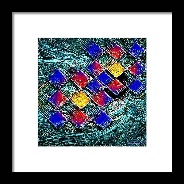 Oil Framed Print featuring the painting Colored Tiles by Wayne Bonney