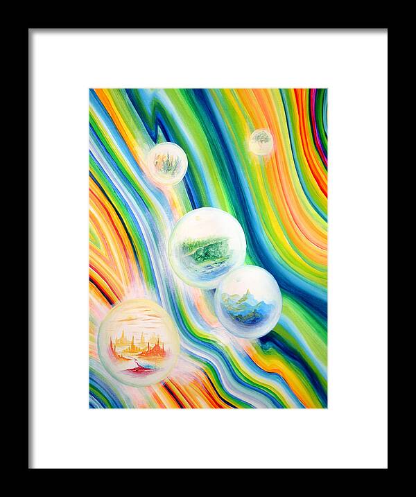 Dream Like Framed Print featuring the painting Colored with a Chance of Reality by M E