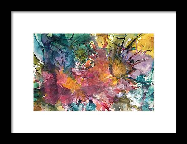Bright Framed Print featuring the painting Colorful Chaos by Cheryl Wallace