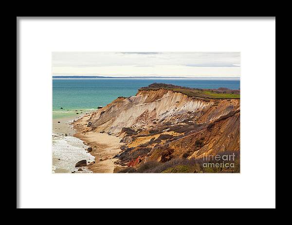 Colorful Clay Cliffs On The Vineyard Framed Print featuring the photograph Colorful Clay Cliffs on The Vineyard by Michelle Constantine