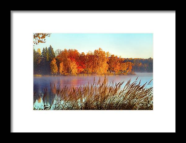 #jefffolger Framed Print featuring the photograph Colorful dawn on Haley Pond by Jeff Folger