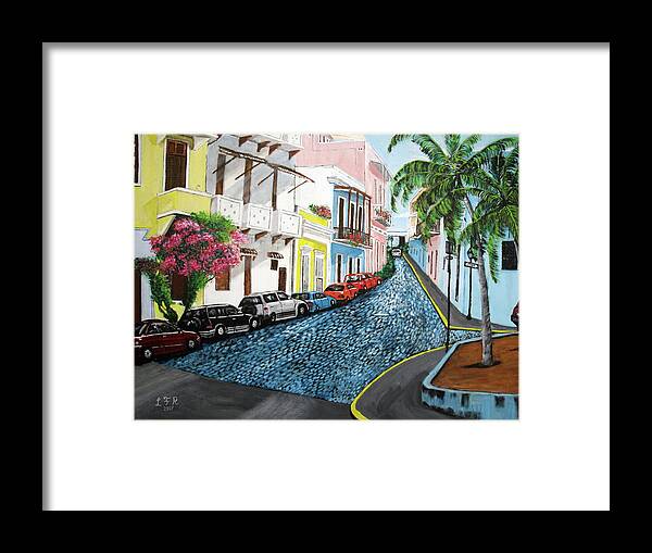 Old San Juan Framed Print featuring the painting Colorful Old San Juan by Luis F Rodriguez