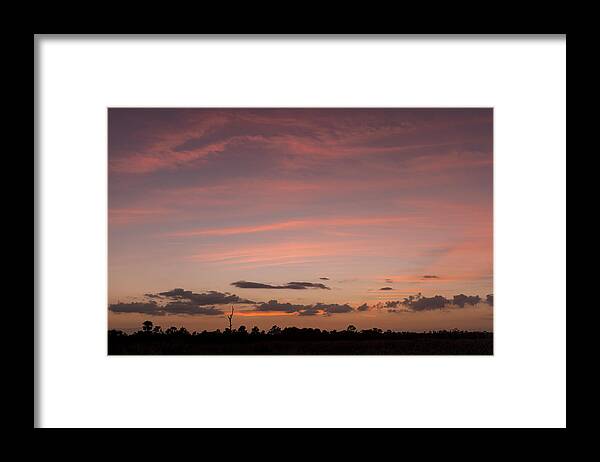 Colorful Framed Print featuring the photograph Colorful sunset over the wetlands by David Watkins