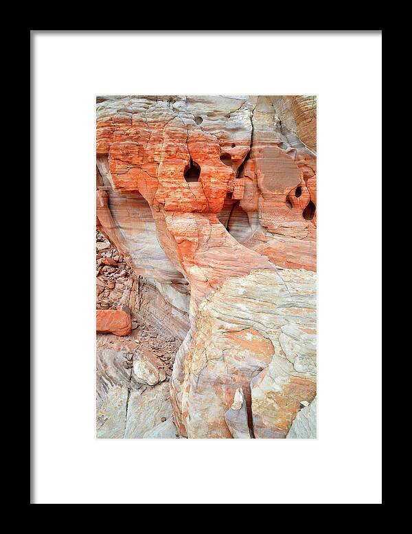 Valley Of Fire State Park Framed Print featuring the photograph Colorful Wall of Sandstone in Valley of Fire by Ray Mathis