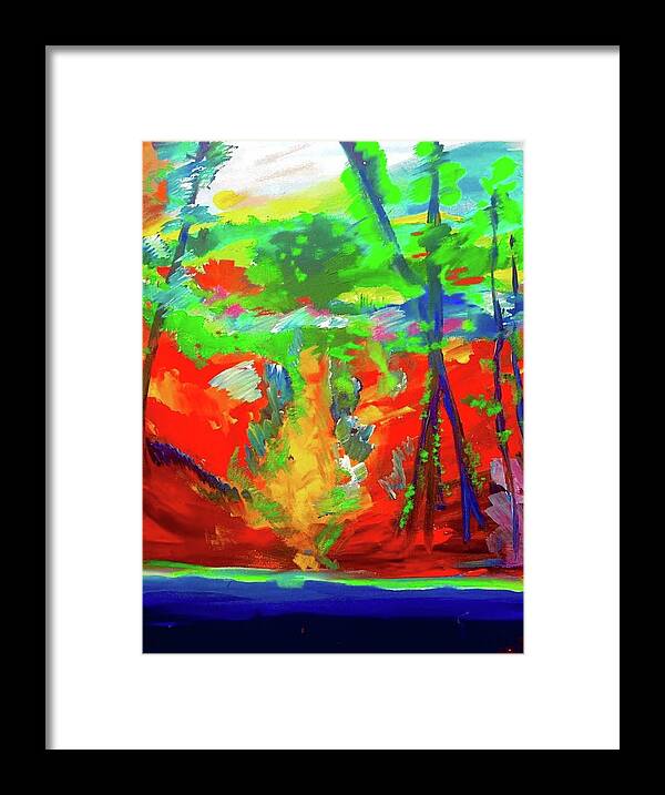  Framed Print featuring the painting Colorful Woods 2 by Lilliana Didovic