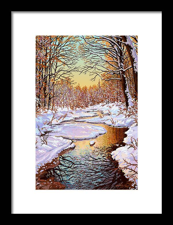 Winter Framed Print featuring the painting Colors of Winter by Hans Neuhart