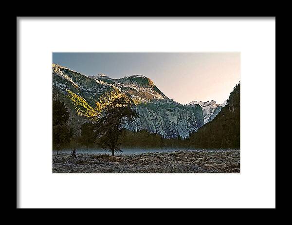 Yosemite Framed Print featuring the painting Columbia Rock by Larry Darnell