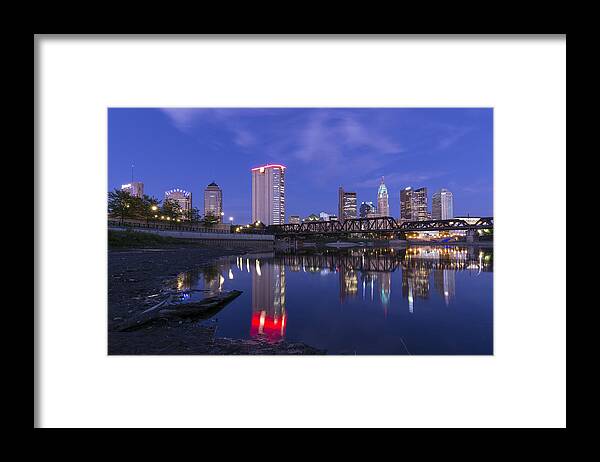 Columbus Framed Print featuring the photograph Columbus Evening on Water by Alan Raasch