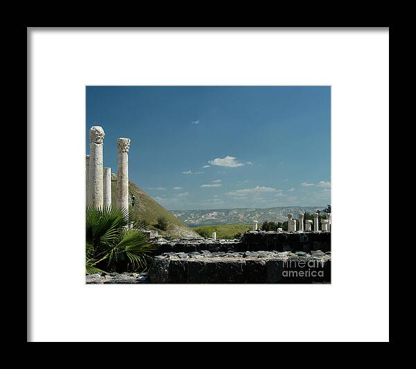 Israel Framed Print featuring the photograph Columns at Beit Shean by Constance Woods