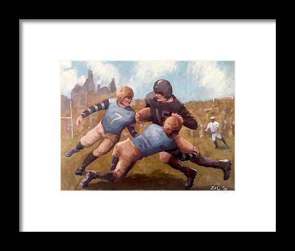 Retroimages Framed Print featuring the painting Combo Tackle by John DeLorimier