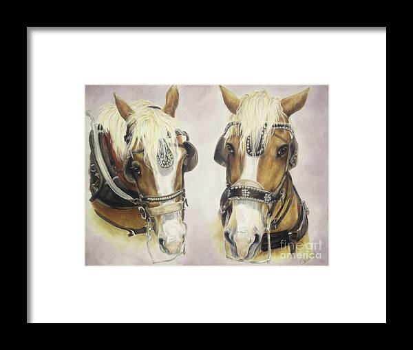Horses Framed Print featuring the painting Come Along Little Sister by Cathy Cleveland