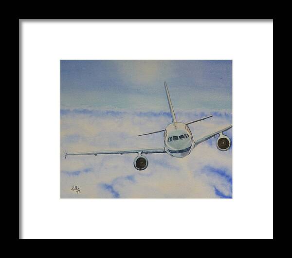 Plane Framed Print featuring the painting Come Fly With Me.... Plane by Kelly Mills