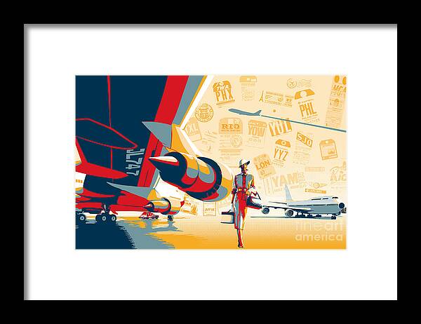 Airport Framed Print featuring the painting Come fly with me by Sassan Filsoof
