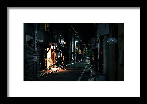 Candid Framed Print featuring the photograph Come in - Tokyo, Japan - Color street photography by Giuseppe Milo
