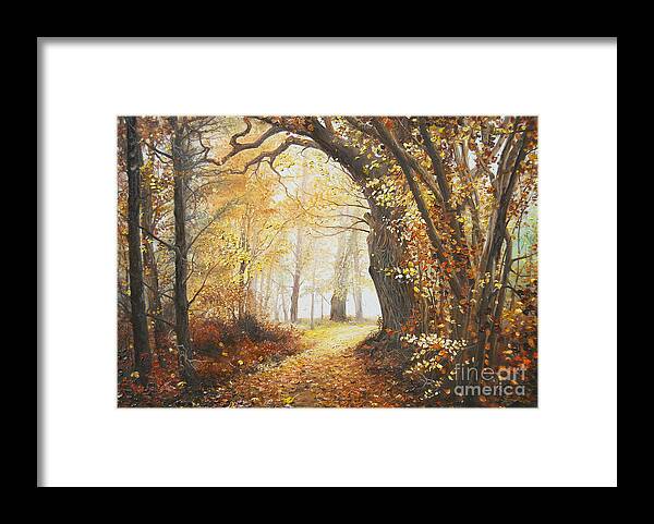 Autumn Framed Print featuring the painting Come with me by Sorin Apostolescu