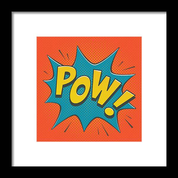 Comic Framed Print featuring the digital art Comic Pow by Mitch Frey