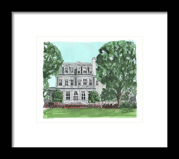 Marine Corps Framed Print featuring the painting Commandant's Back Yard by Betsy Hackett