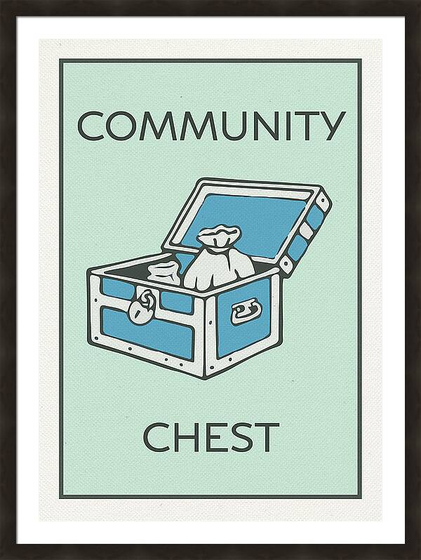 Community Chest Vintage Monopoly Board Game Theme Card by Design Turnpike