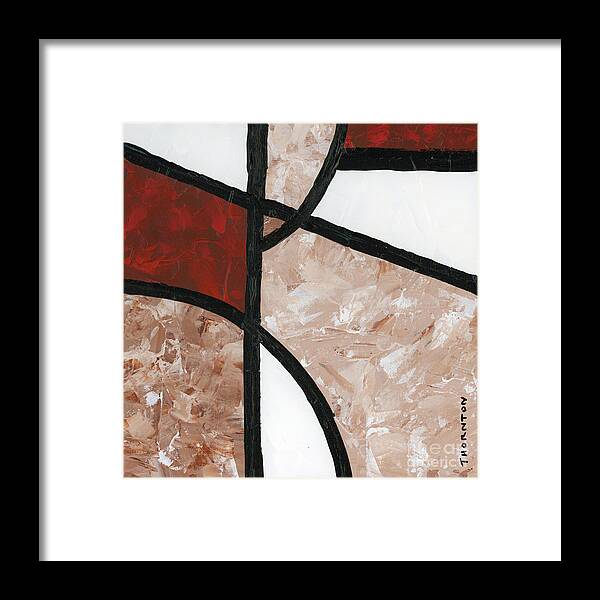 Abstract Framed Print featuring the painting Compartments Panel 6 by Diane Thornton