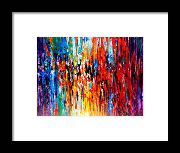 Energy Spiritual Art Framed Print featuring the painting Composition # 4. Series Abstract Sunsets by Helen Kagan