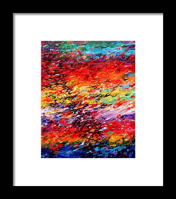 Energy Spiritual Art Framed Print featuring the painting Composition # 6. Series Abstract Sunsets by Helen Kagan