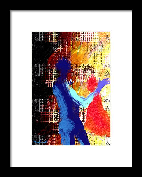 Red Framed Print featuring the digital art Composition by Asok Mukhopadhyay