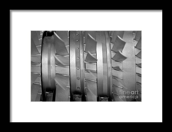 Turbojet Framed Print featuring the photograph Compressor blades by Riccardo Mottola