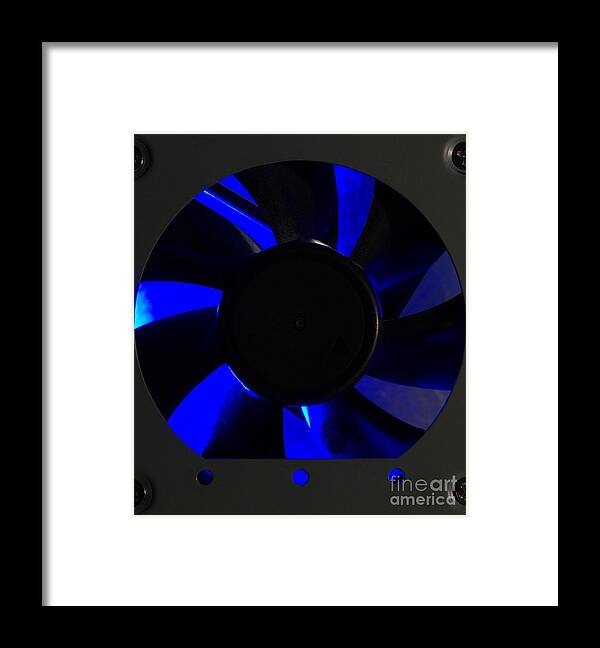 Computer Framed Print featuring the photograph Computer Cooling Fan by Olivier Le Queinec