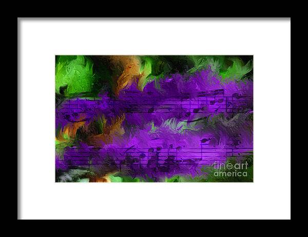 Music Framed Print featuring the digital art Con Viola Fuoco by Lon Chaffin