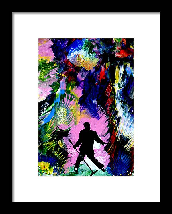 Elvis Framed Print featuring the painting Concert in the Park by Pj LockhArt