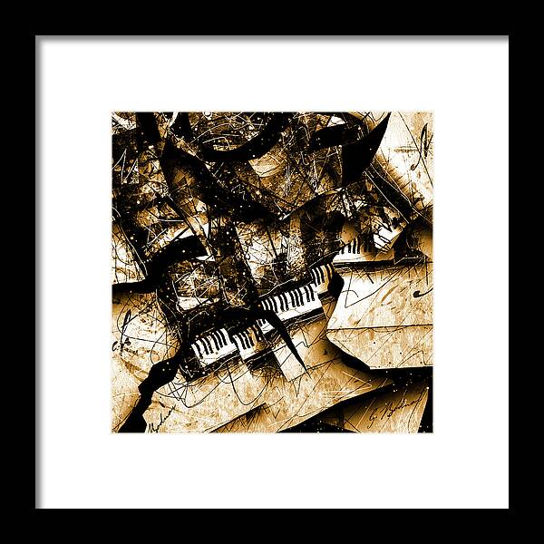 Piano Framed Print featuring the digital art Concerto IV by Gary Bodnar
