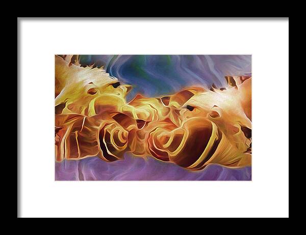 Shells Framed Print featuring the mixed media Conch Drifters 30 by Lynda Lehmann