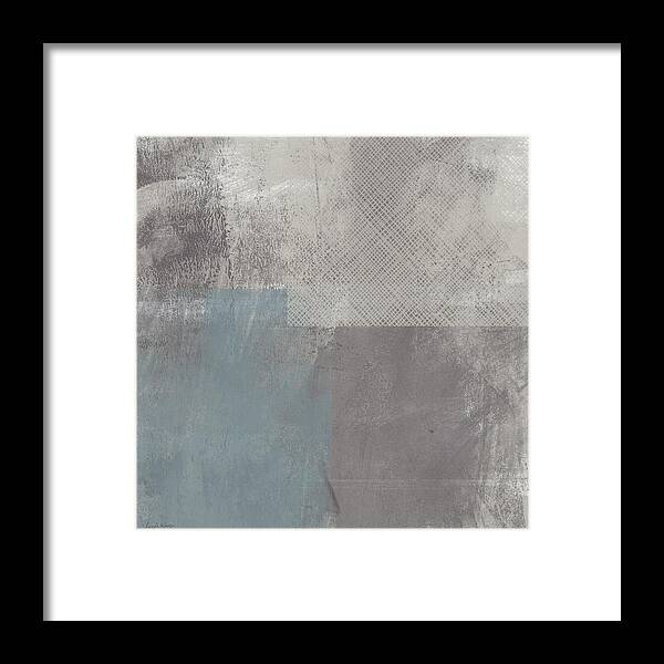 Concrete Framed Print featuring the painting Concrete 3- Contemporary Abstract art by Linda Woods by Linda Woods