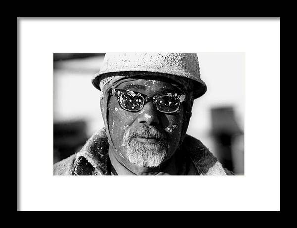 Construction Worker Framed Print featuring the photograph Concrete Man by Ross Lewis
