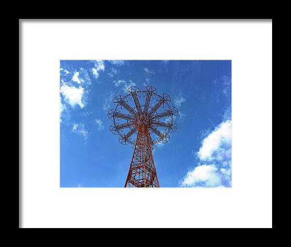 Coney Island Parachute Jump Framed Print featuring the photograph Coney Island Parachute Jump No. 1-1 by Sandy Taylor