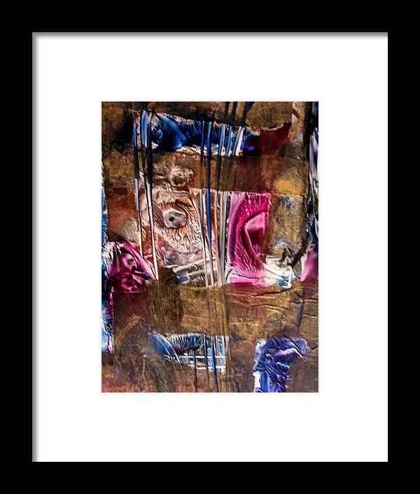 Abstract Framed Print featuring the painting Confined by John Vandebrooke