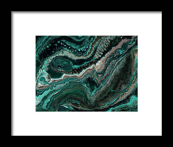 Teal Framed Print featuring the painting Congo by Tamara Nelson