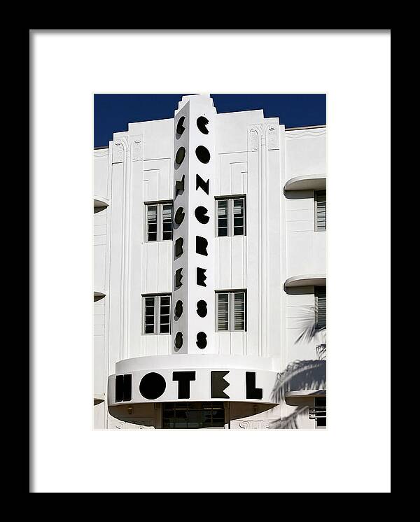 Art Deco District Miami Beach Framed Print featuring the photograph Congress Hotel. Miami. FL. USA by Juan Carlos Ferro Duque