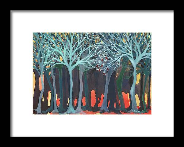 Forest Framed Print featuring the painting Connection by Darcy Lee Saxton