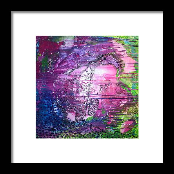 Abstract Framed Print featuring the painting Connection by Heather Hennick
