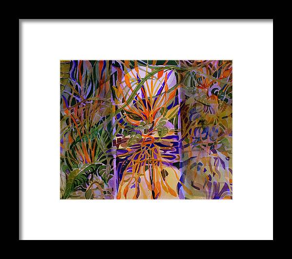 Abstract Framed Print featuring the painting Conservatory Glass by Mindy Newman